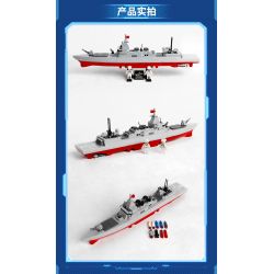 GUDI 20406 non  HẠNG NẶNG QUÂN SỰ KHU TRỤC HẠM TYPE 055 bộ đồ chơi xếp lắp ráp ghép mô hình Military Army Quân Sự Bộ Đội 292 khối