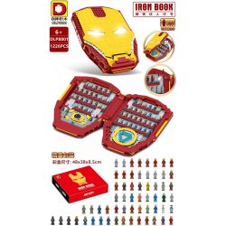 DUO LE PIN DLP8801 8801 non  CUỐN SÁCH NHÂN VẬT NGƯỜI SẮT bộ đồ chơi xếp lắp ráp ghép mô hình Marvel Super Heroes IRON BOOK Siêu Anh Hùng Marvel 1226 khối