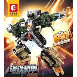 SEMBO 103162 103163 103164 103165 103166 103161 non  STEEL MECHA TRANSFORMATION ASSAULTER 6 TỔ HỢP MONITOR LIZARD TANK VIPER ROCK TURTLE SABER-TOOTHED TIGER GRIZZLY BEAR RHINO bộ đồ chơi xếp lắp ráp ghép mô hình Transformers MECHA OF STEEL Robot Đại Chiến Người Máy Biến Hình 894 khối