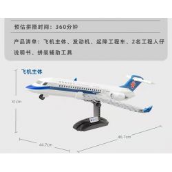 PANTASY 11002 non  HÀNG KHÔNG PHƯƠNG NAM TRUNG QUỐC ARJ21 bộ đồ chơi xếp lắp ráp ghép mô hình City CHINA SOUTHERN ARJ21 Thành Phố 2000 khối