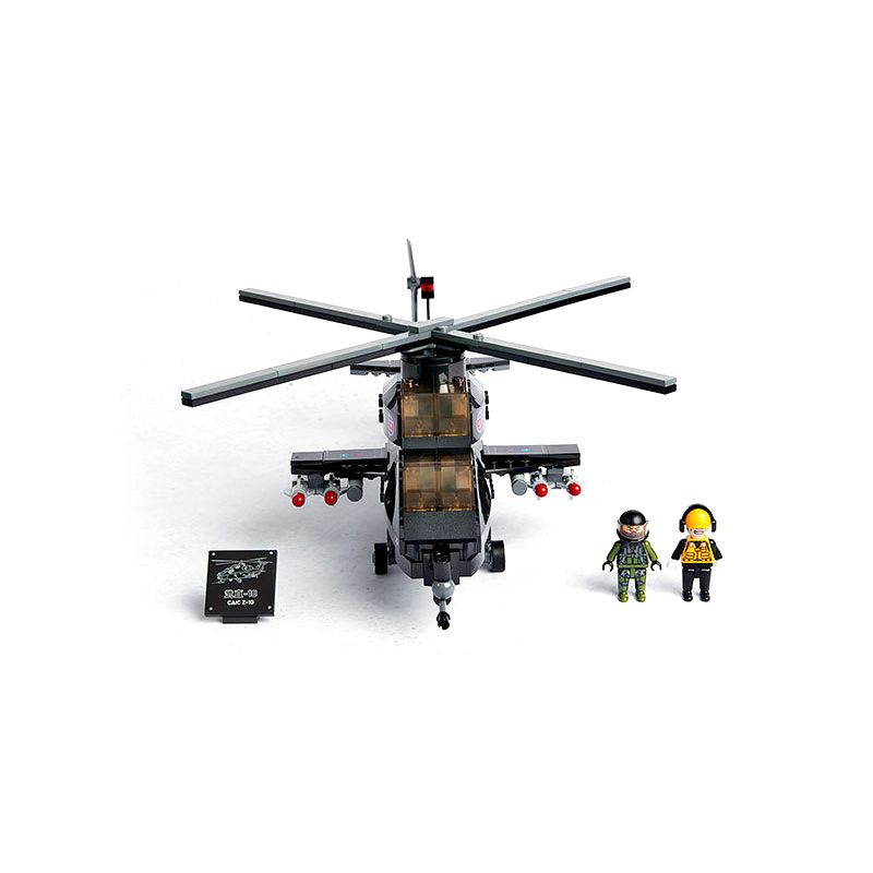 GUDI 20405 non  VŨ KHÍ QUÂN SỰ HẠNG NẶNG TRỰC THĂNG TRANG WZ-10 bộ đồ chơi xếp lắp ráp ghép mô hình Military Army Quân Sự Bộ Đội 346 khối