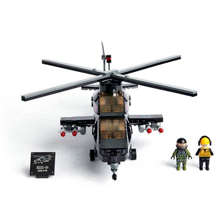 GUDI 20405 non  VŨ KHÍ QUÂN SỰ HẠNG NẶNG TRỰC THĂNG TRANG WZ-10 bộ đồ chơi xếp lắp ráp ghép mô hình Military Army Quân Sự Bộ Đội 346 khối