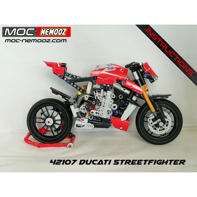 REBRICKABLE MOC-45427 45427 MOC45427 ZHEGAO QL1262 1262 non  DUCATI STREETFIGHTER bộ đồ chơi xếp lắp ráp ghép mô hình  Kỹ Thuật Công Nghệ Cao Mô Hình Phương Tiện 670 khối