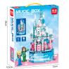 MINGDI LEIBAO 10050 non  HỘP NHẠC XOAY LÂU ĐÀI BĂNG bộ đồ chơi xếp lắp ráp ghép mô hình Seasonal MUSIC BOX SNOW CASTLE Mùa Lễ Hội 335 khối