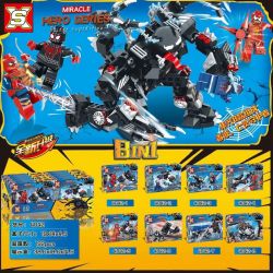 SX 4042 non  CHẤT ĐỘC 8 KẾT HỢP bộ đồ chơi xếp lắp ráp ghép mô hình Super Heroes Siêu Nhân Anh Hùng