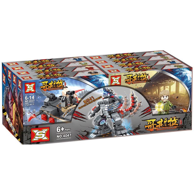 SX 4047 non  KẾT HỢP COSTLA 8. bộ đồ chơi xếp lắp ráp ghép mô hình GODZILLA LAST KNIGHT