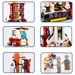 CO-CREATION 201 GUDI 8815 non  BÃI PHÓNG TÀU CON THOI bộ đồ chơi xếp lắp ráp ghép mô hình City THE SHUTTLE LAUNCH CENTER Thành Phố 679 khối