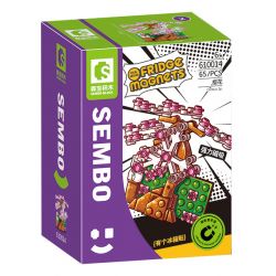 SEMBO 610014 non  HOA ANH ĐÀO bộ đồ chơi xếp lắp ráp ghép mô hình Fridge Refrigerator Magnets FRIDGE MAGNETS Nam Châm Dính Tủ Lạnh 65 khối