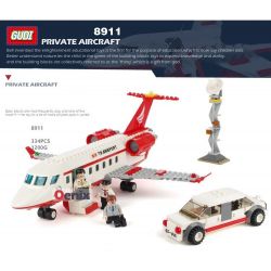 GUDI 8911 non  CHUYÊN CƠ VIP VÀ XE LIMOUSINE bộ đồ chơi xếp lắp ráp ghép mô hình City PRIVATE AIRCRAFT Thành Phố 334 khối