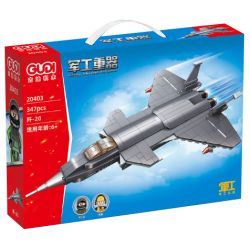 GUDI 20403 non  HẠNG NẶNG QUÂN SỰ MÁY BAY CHIẾN ĐẤU J-20 bộ đồ chơi xếp lắp ráp ghép mô hình Military Army Quân Sự Bộ Đội 347 khối