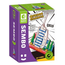 SEMBO 610012 non  KHÁCH SẠN THUYỀN BUỒM bộ đồ chơi xếp lắp ráp ghép mô hình Fridge Refrigerator Magnets FRIDGE MAGNETS Nam Châm Dính Tủ Lạnh 56 khối