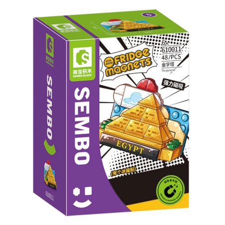 SEMBO 610011 non  KIM TỰ THÁP bộ đồ chơi xếp lắp ráp ghép mô hình Fridge Refrigerator Magnets FRIDGE MAGNETS Nam Châm Dính Tủ Lạnh 48 khối