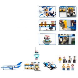 GUDI 8912 non  SÂN BAY VỚI MÁY CHỞ KHÁCH CỠ VỪA bộ đồ chơi xếp lắp ráp ghép mô hình City Thành Phố 652 khối