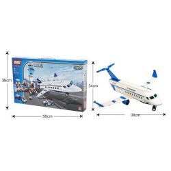 GUDI 8912 non  SÂN BAY VỚI MÁY CHỞ KHÁCH CỠ VỪA bộ đồ chơi xếp lắp ráp ghép mô hình City Thành Phố 652 khối