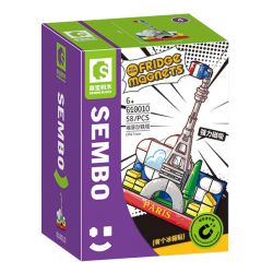 SEMBO 610010 non  THÁP EIFFEL bộ đồ chơi xếp lắp ráp ghép mô hình Fridge Refrigerator Magnets FRIDGE MAGNETS Nam Châm Dính Tủ Lạnh 58 khối