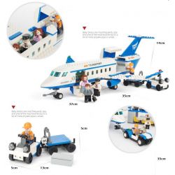 GUDI 8912 non  SÂN BAY VỚI MÁY CHỞ KHÁCH CỠ VỪA bộ đồ chơi xếp lắp ráp ghép mô hình City Thành Phố 652 khối