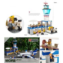 GUDI 8912 non  SÂN BAY VỚI MÁY CHỞ KHÁCH CỠ VỪA bộ đồ chơi xếp lắp ráp ghép mô hình City Thành Phố 652 khối