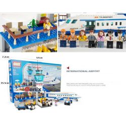 GUDI 8912 non  SÂN BAY VỚI MÁY CHỞ KHÁCH CỠ VỪA bộ đồ chơi xếp lắp ráp ghép mô hình City Thành Phố 652 khối