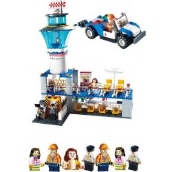 GUDI 8912 non  SÂN BAY VỚI MÁY CHỞ KHÁCH CỠ VỪA bộ đồ chơi xếp lắp ráp ghép mô hình City Thành Phố 652 khối