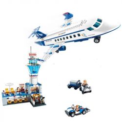 GUDI 8912 non  SÂN BAY VỚI MÁY CHỞ KHÁCH CỠ VỪA bộ đồ chơi xếp lắp ráp ghép mô hình City Thành Phố 652 khối