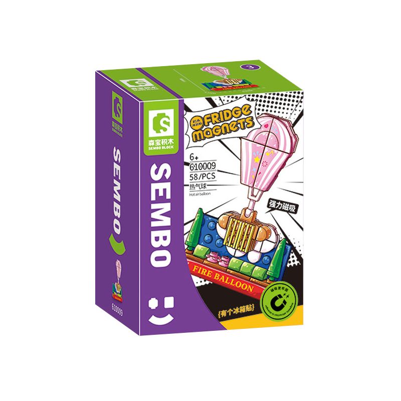 SEMBO 610009 non  KHINH KHÍ CẦU bộ đồ chơi xếp lắp ráp ghép mô hình Fridge Refrigerator Magnets FRIDGE MAGNETS Nam Châm Dính Tủ Lạnh 58 khối