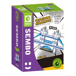 SEMBO 610008 non  CẦU THÁP CẦU ĐÔI bộ đồ chơi xếp lắp ráp ghép mô hình Fridge Refrigerator Magnets FRIDGE MAGNETS Nam Châm Dính Tủ Lạnh 74 khối