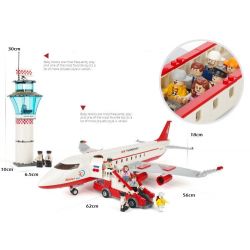 GUDI 8913 non  MÁY BAY CHỞ KHÁCH CỠ LỚN HẠ CÁNH XUỐNG SÂN bộ đồ chơi xếp lắp ráp ghép mô hình City Thành Phố 856 khối