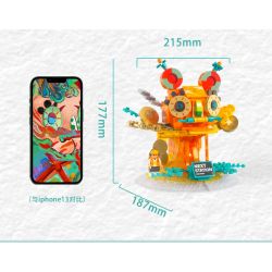 X AREA-X AX0001 0001 non  CÂY THÔNG HOO bộ đồ chơi xếp lắp ráp ghép mô hình HAPPY TIGER