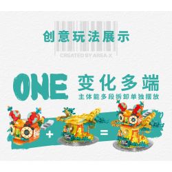 X AREA-X AX0001 0001 non  CÂY THÔNG HOO bộ đồ chơi xếp lắp ráp ghép mô hình HAPPY TIGER