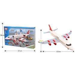 GUDI 8913 non  MÁY BAY CHỞ KHÁCH CỠ LỚN HẠ CÁNH XUỐNG SÂN bộ đồ chơi xếp lắp ráp ghép mô hình City Thành Phố 856 khối