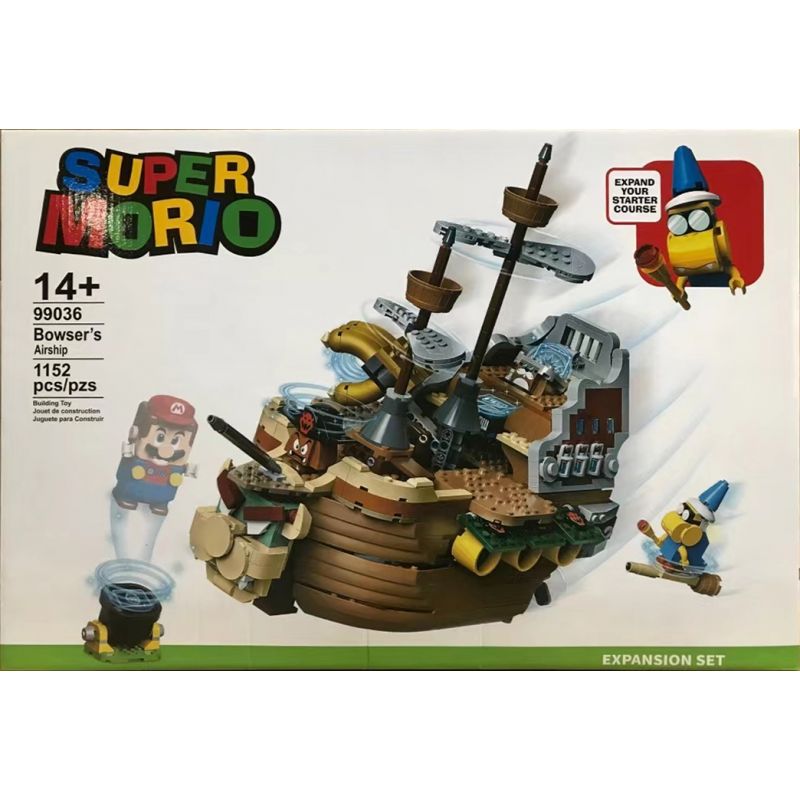 NOT  BOWSER'S AIRSHIP 71391 99036 xếp lắp ráp ghép mô hình KHÍ CẦU CỦA BOWSER Super Mario Thợ Sửa Ống Nước 1152 khối