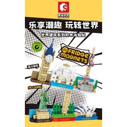 SEMBO 610006 non  NAM CHÂM TỦ LẠNH SÁNG TẠO TAJ MAHAL bộ đồ chơi xếp lắp ráp ghép mô hình Fridge Refrigerator Magnets FRIDGE MAGNETS Nam Châm Dính Tủ Lạnh 70 khối