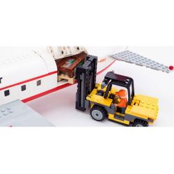 GUDI 8913 non  MÁY BAY CHỞ KHÁCH CỠ LỚN HẠ CÁNH XUỐNG SÂN bộ đồ chơi xếp lắp ráp ghép mô hình City Thành Phố 856 khối