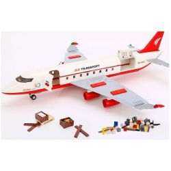 GUDI 8913 non  MÁY BAY CHỞ KHÁCH CỠ LỚN HẠ CÁNH XUỐNG SÂN bộ đồ chơi xếp lắp ráp ghép mô hình City Thành Phố 856 khối