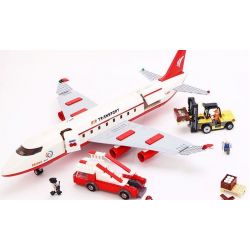 GUDI 8913 non  MÁY BAY CHỞ KHÁCH CỠ LỚN HẠ CÁNH XUỐNG SÂN bộ đồ chơi xếp lắp ráp ghép mô hình City Thành Phố 856 khối