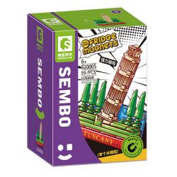 SEMBO 610005 non  THÁP NGHIÊNG PISA bộ đồ chơi xếp lắp ráp ghép mô hình Fridge Refrigerator Magnets FRIDGE MAGNETS Nam Châm Dính Tủ Lạnh 59 khối