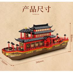 SEMBO 609008 non  TRANH THUYỀN bộ đồ chơi xếp lắp ráp ghép mô hình 832 khối