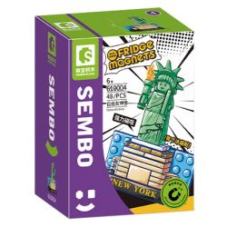 SEMBO 610004 non  TƯỢNG NỮ THẦN TỰ DO bộ đồ chơi xếp lắp ráp ghép mô hình Fridge Refrigerator Magnets FRIDGE MAGNETS Nam Châm Dính Tủ Lạnh 48 khối