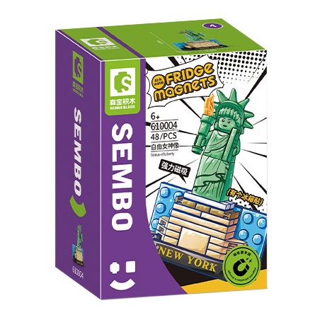 SEMBO 610004 non  TƯỢNG NỮ THẦN TỰ DO bộ đồ chơi xếp lắp ráp ghép mô hình Fridge Refrigerator Magnets FRIDGE MAGNETS Nam Châm Dính Tủ Lạnh 48 khối