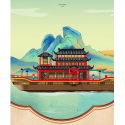 SEMBO 609008 non  TRANH THUYỀN bộ đồ chơi xếp lắp ráp ghép mô hình 832 khối