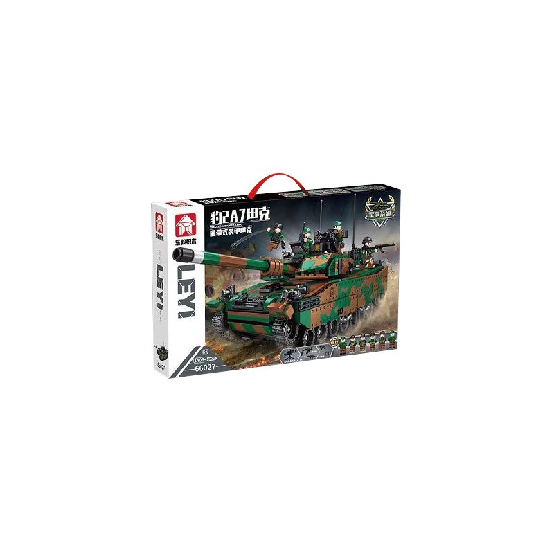 LE YI 66027 non  XE TĂNG BỌC THÉP BÁNH XÍCH LEOPARD 2A7 bộ đồ chơi xếp lắp ráp ghép mô hình Military Army TRACKED ARMORED TANK Quân Sự Bộ Đội 1406 khối