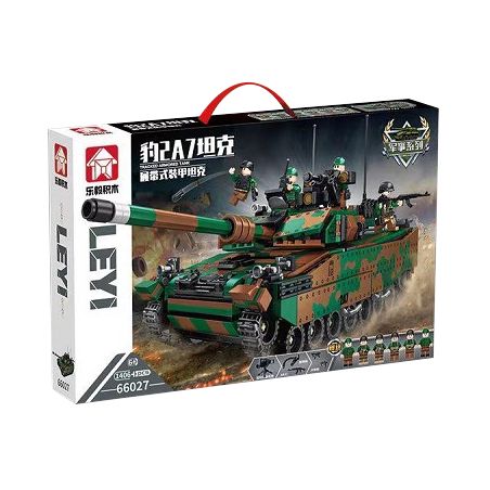 LE YI 66027 non  XE TĂNG BỌC THÉP BÁNH XÍCH LEOPARD 2A7 bộ đồ chơi xếp lắp ráp ghép mô hình Military Army TRACKED ARMORED TANK Quân Sự Bộ Đội 1406 khối