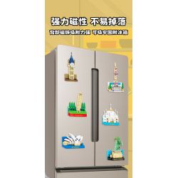 SEMBO 610004 non  TƯỢNG NỮ THẦN TỰ DO bộ đồ chơi xếp lắp ráp ghép mô hình Fridge Refrigerator Magnets FRIDGE MAGNETS Nam Châm Dính Tủ Lạnh 48 khối