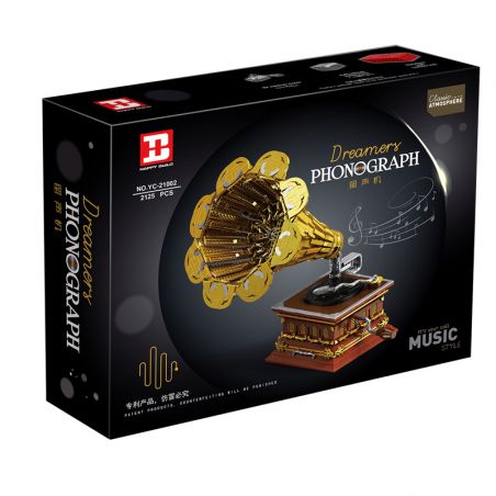 HAPPY BUILD SHINEYU XINYU YC-21002 21002 YC21002 non  LẮP RÁP GRAMPHONE bộ đồ chơi xếp lắp ráp ghép mô hình Creator Expert DREAMERS PHONOGRAPH Chuyên Gia Sáng Tạo 2125 khối