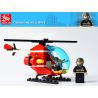 GUDI 9206 non  TRỰC THĂNG CỨU HỎA bộ đồ chơi xếp lắp ráp ghép mô hình Fire Rescure FIREMAN FIREFIGHTING HELICOPTER 91 khối