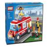 GUDI 9209 non  XE CỨU HỎA CHỮA CHÁY BỤI HOA bộ đồ chơi xếp lắp ráp ghép mô hình City FIREMAN LIGHT TRUCK Thành Phố 156 khối