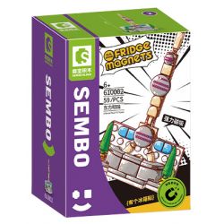 SEMBO 610002 non  HÒN NGỌC PHƯƠNG ĐÔNG bộ đồ chơi xếp lắp ráp ghép mô hình Fridge Refrigerator Magnets FRIDGE MAGNETS Nam Châm Dính Tủ Lạnh 59 khối