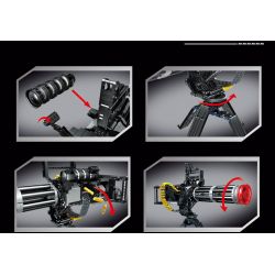 PANGU PG-15004 15004 PG15004 non  SÚNG MÁY NẶNG GUTIN bộ đồ chơi xếp lắp ráp ghép mô hình Gun GATLING HEAVY MACHINE GUN 1935 khối
