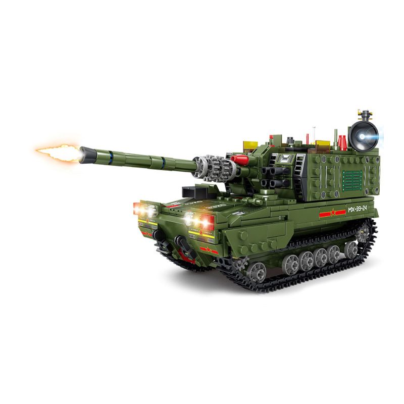 Kazi KY84114 84114 non  PHÁO TỰ HÀNH 05A 8 TỔ HỢP bộ đồ chơi xếp lắp ráp ghép mô hình Military Power Sức Mạnh Quân Sự 889 khối
