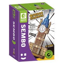 SEMBO 610001 non  ĐỒNG HỒ LỚN bộ đồ chơi xếp lắp ráp ghép mô hình Fridge Refrigerator Magnets FRIDGE MAGNETS Nam Châm Dính Tủ Lạnh 65 khối